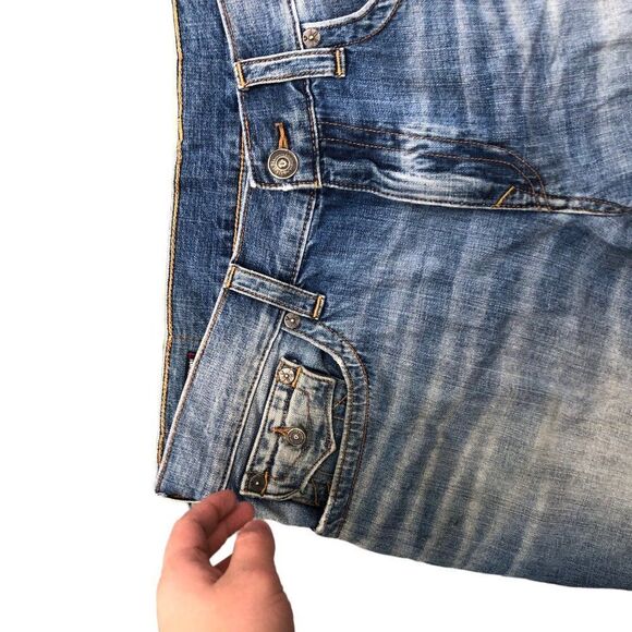 RARE True Religion Jeans Shorts Size 38 RICKY FLAP T Blue - Picture 4 of 9